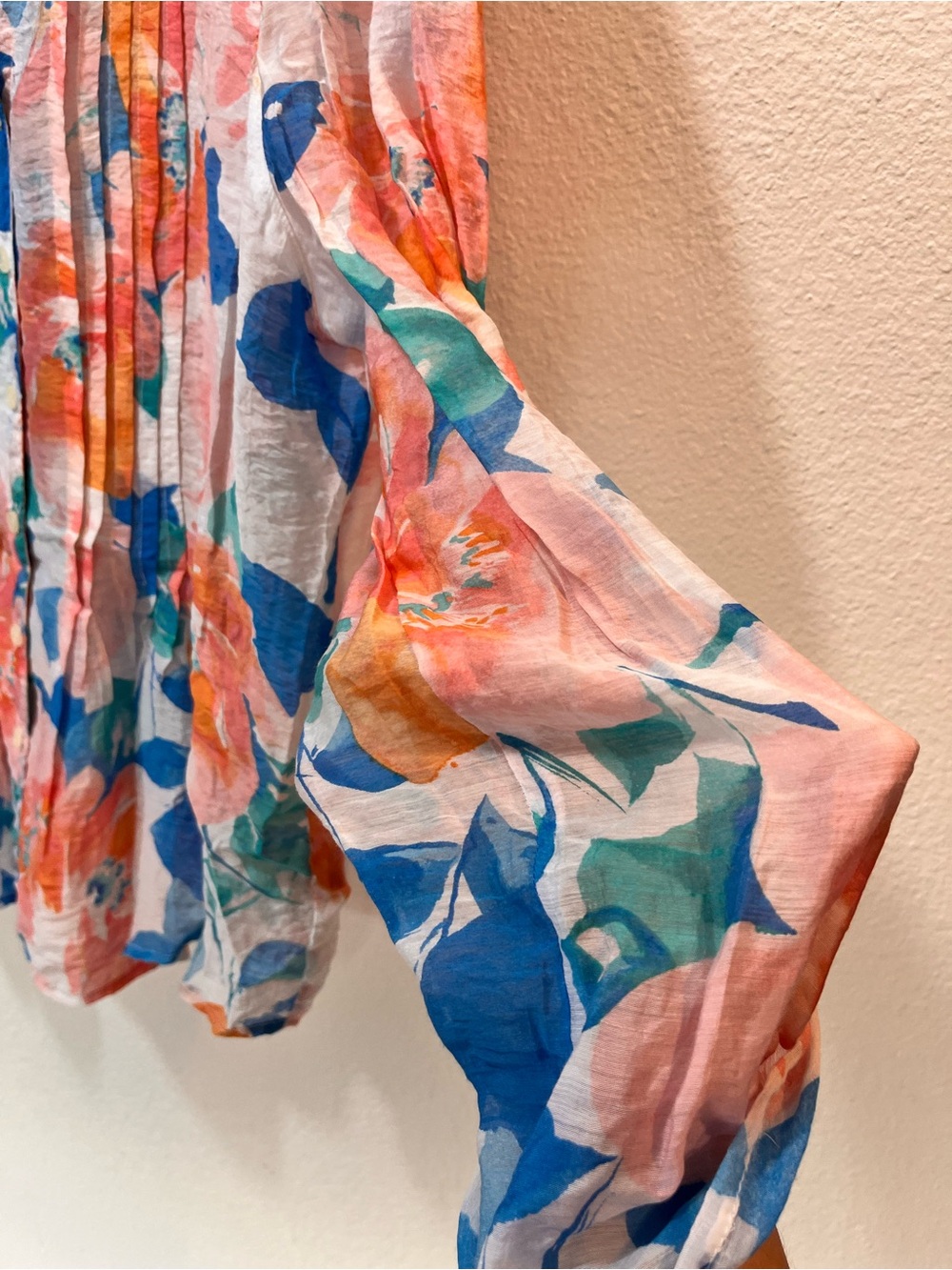 Ruby Rd. Multicolor Floral Pintuck Button-Front Blouse - Picture 3 of 8